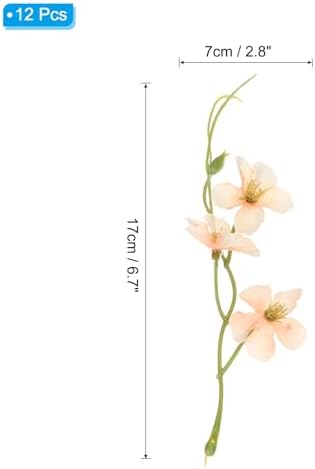PATIKIL 12Pcs Artificial Orchid Flowers Floating Candle Centerpieces Champagne