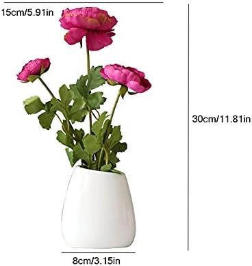 Silk Rose Flower Arrangement in Ceramic Vase