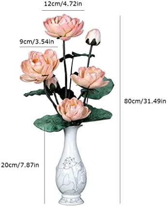 Artificial Lotus Flower with Vase for Home Office Decor