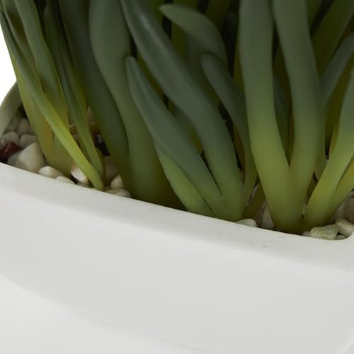 Deco 79 Artificial Plant with White Ceramic Pot 8x6x8 Inches Green
