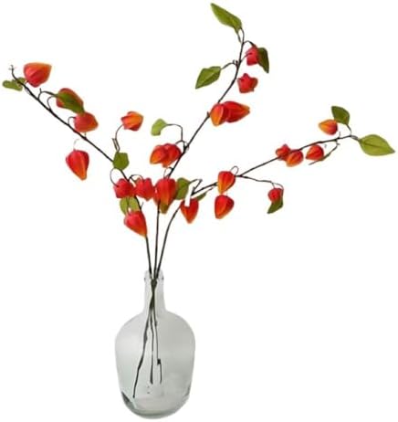 Corkwaw Artificial Plant Lantern Flowers 3425 Inch Orange Red