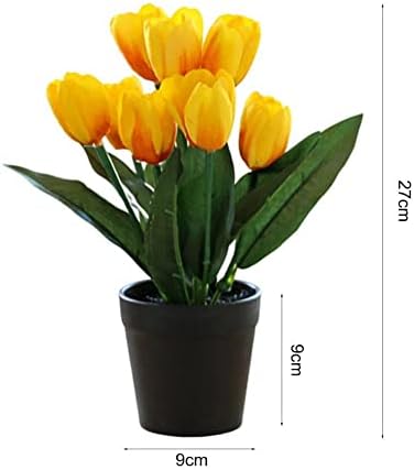 Realistic Artificial Tulip Bonsai with Silk Flowers