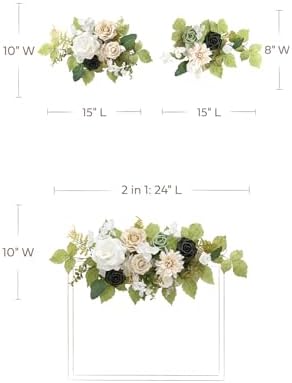 Lings Moment 2pcs Fall Wedding Floral Swags Welcome Sign Artificial Flowers Backdrop