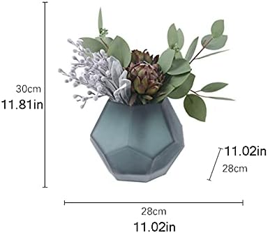 Artificial Berry Flowers in Blue Glass Vase