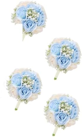 Exotic Dried Flower Bouquet 7 Inch Bridesmaid Bouquets 4PCS