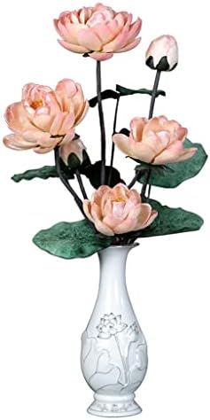 Artificial Lotus Flower with Vase for Home Office Decor
