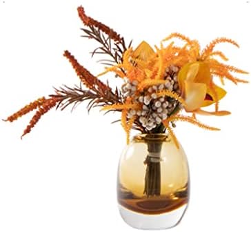 LMJYU Artificial Flowers in Glass Vase Autumn Wedding Christmas Decor