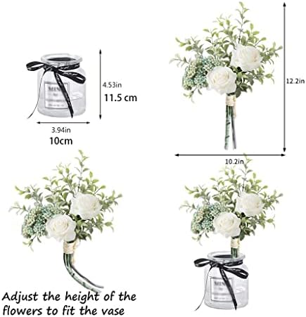 Artificial Flowers with Glass Vase Set