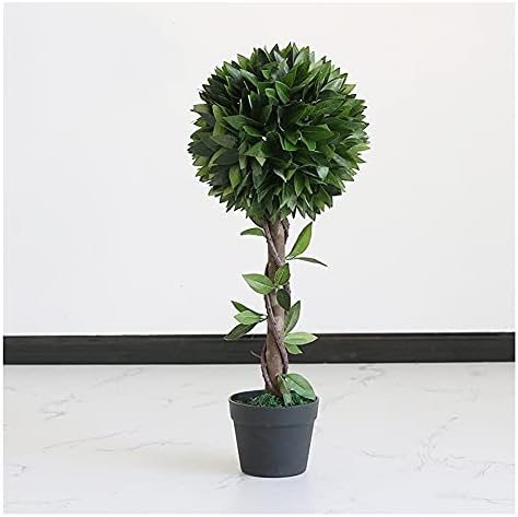 291 Inch Artificial Boxwood Topiary Tree in Black Plastic Pot