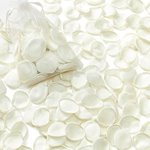 Serwalin 300PCS Ivory White Artificial Rose Petals for Weddings