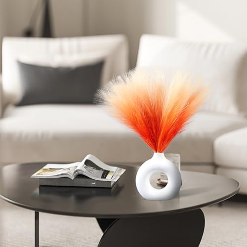 Gradient Orange Artificial Pampas Grass 177 Inch 6pcs