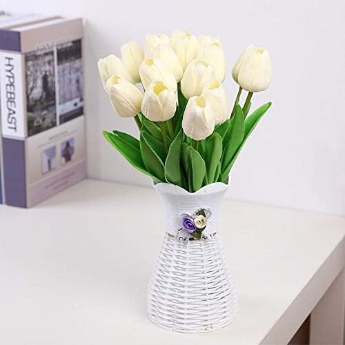 Ivory Artificial Tulips Bouquet 21cm 10pcs Wedding Decor