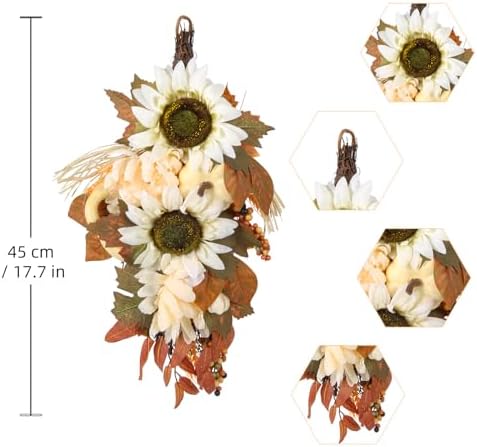 ICBOX 2PCS Fall Teardrop Swags for Front Door