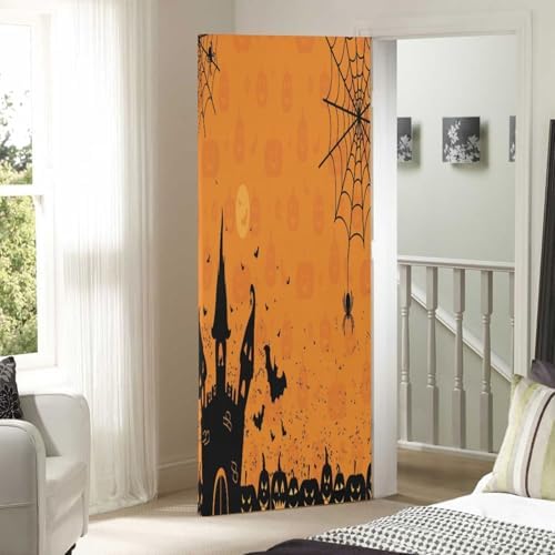 Susiyo Halloween Pumpkins Door Cover Stretch Fabric Decor