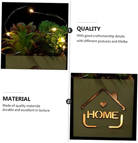 Red Wooden Box Potted Plant Decor