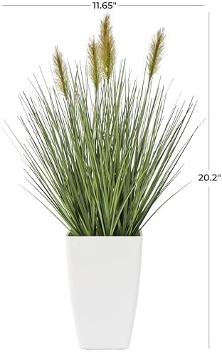 Deco 79 Artificial Plant with White Pot Green 12x12x20