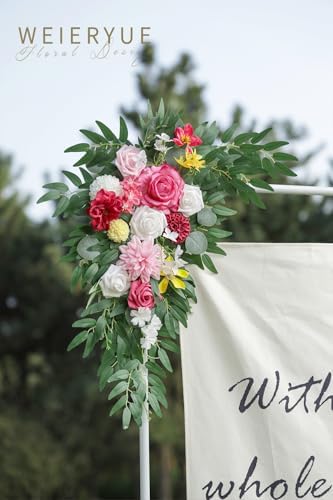 Artificial Wedding Arch Flowers Kit Bright Pink