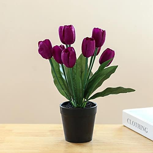 Realistic Artificial Tulip Bonsai with Silk Flowers
