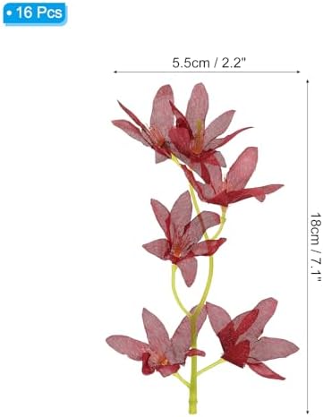 PATIKIL 7 Inch Artificial Orchid Flowers 16 Pcs