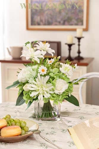 Artificial Flowers in Glass Vase with Fake Water