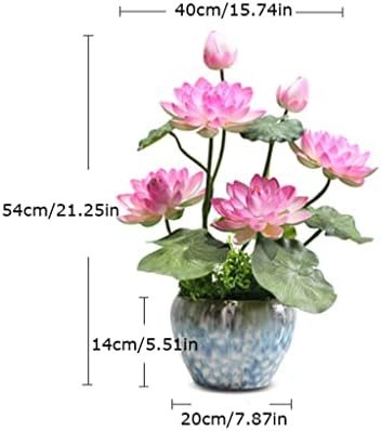 Artificial Lotus Flowers with Ceramic Vase