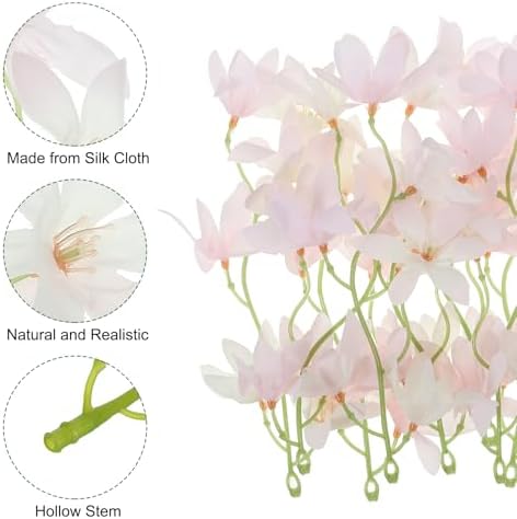 PATIKIL Artificial Orchid Flowers Pink 7 Inch