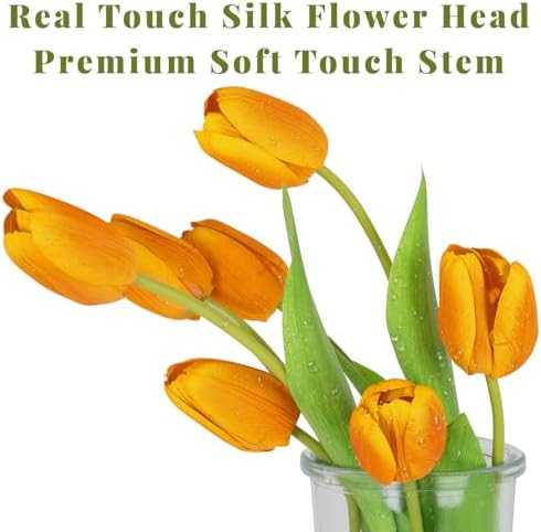 10PCS Artificial Flowers with Glass Vase