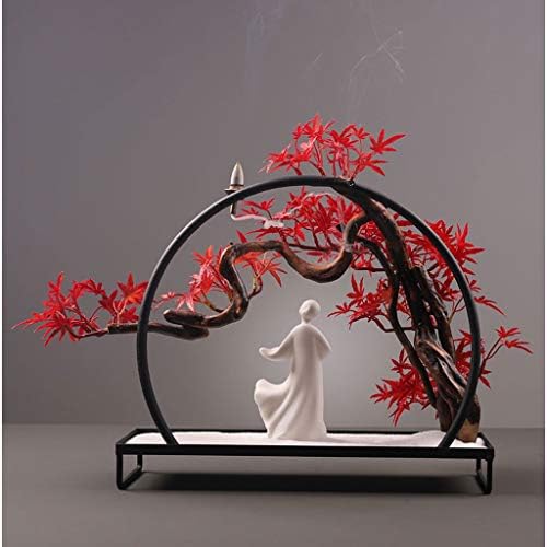 Artificial Bonsai Tree with Ceramic Statue Decor