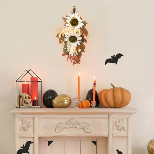 ICBOX 2PCS Fall Teardrop Swags for Front Door