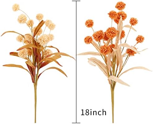 WESAIL Artificial Bush Mini Ball Flowers Pack of 2