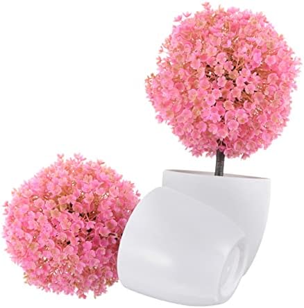 2Pcs Artificial Topiary Ball Plant Decor for Home Office