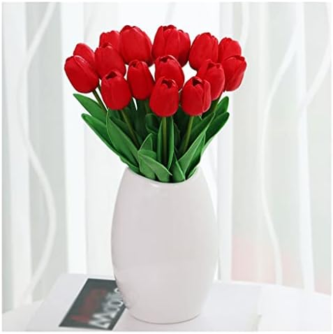 Real Touch Artificial Tulip Flowers with Vase Bouquet Set 1