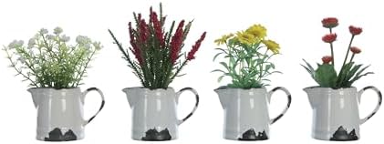 Creative Co Op Faux Flowers in Ceramic Pitcher Set of 4 Styles
