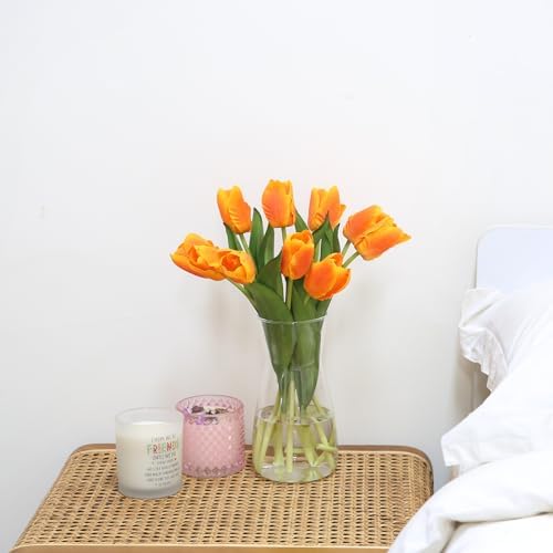 10PCS Artificial Flowers with Glass Vase