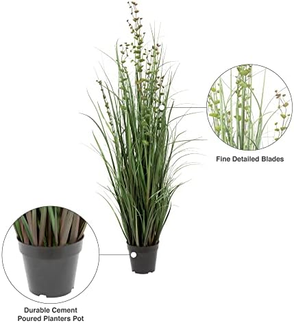 Vickerman 48 Inch Artificial Potted Green Grass and Eucalyptus