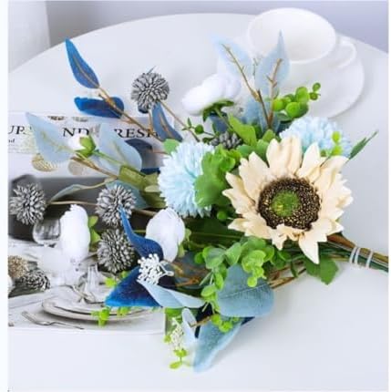 Artificial Flowers with Ceramic Vase for Home Decor