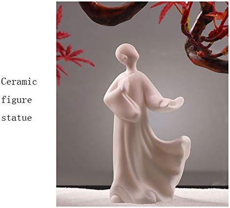 Artificial Bonsai Tree with Ceramic Statue Decor