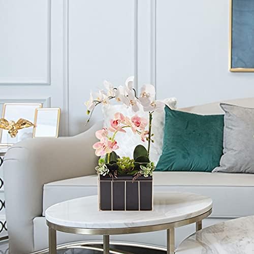 Artificial Phalaenopsis Bouquet with Glass Vase for Home and Office