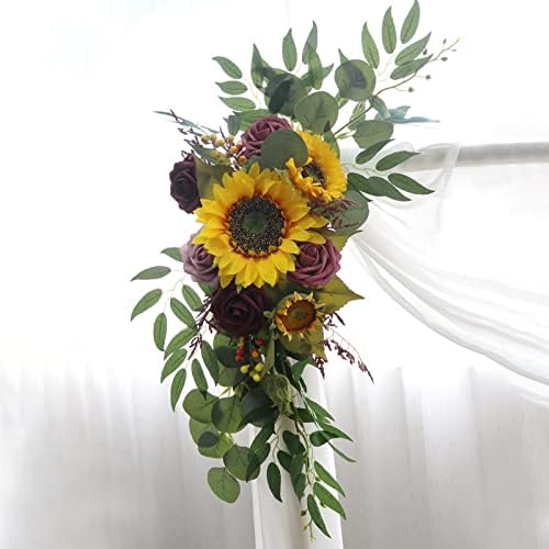 SYNYEY RTWAY Artificial Sunflower Rose Wedding Arch Decor