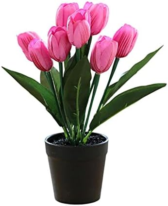 Realistic Artificial Tulip Bonsai with Silk Flowers