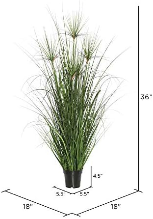 Vickerman 36 Artificial Green Brushed Grass with Black Pot