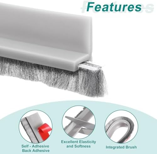 UXCELL 3 Pcs Door Sweep for Bottom of Door Brown