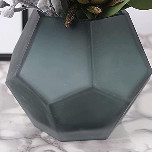 Artificial Berry Flowers in Blue Glass Vase