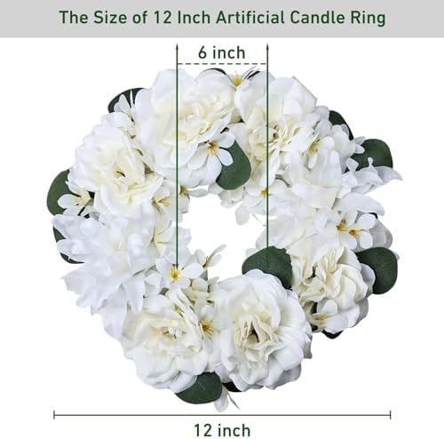 Pack of 2 Artificial Flower Candle Rings with Butterflies