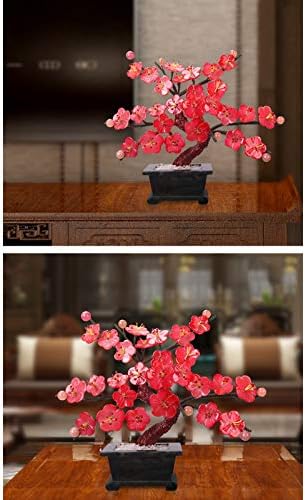 CZCZC Artificial Bonsai Tree Red Blossom
