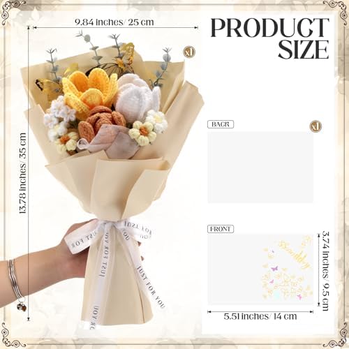 Handmade Crochet Flower Bouquet Yellow