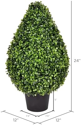 Vickerman 24 High 12 Wide Artificial Boxwood Teardrop Bush