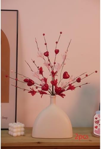 Valentine Day Decorations 8PCS 24 Inch Heart Shaped Flower Stems