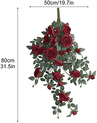 2Pack Artificial Rose Vines for Hanging Baskets and Decor