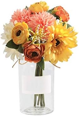 984 Inch Artificial Sunflower with Vase for Home Decor